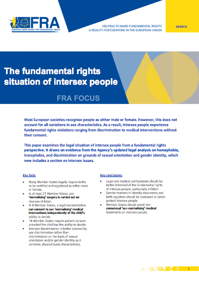 Fundamental rights situation intersexe